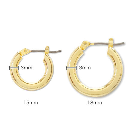 Earrings titanium hoop chunky rhodium color