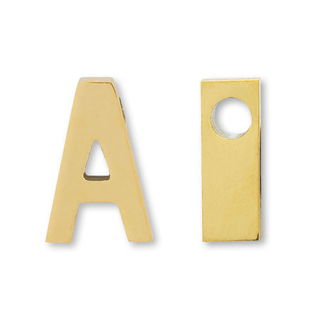 Metal parts initial a gold
