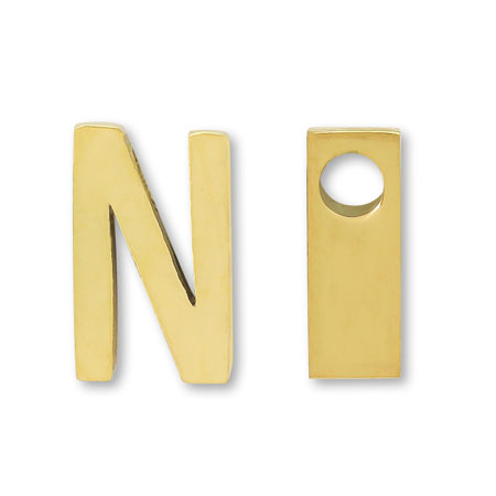 Metal parts initial N gold