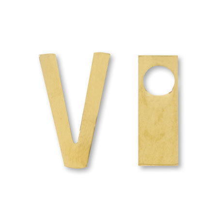 Metal parts initial V gold