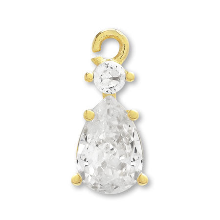 Charm Cubic Zirconia Claw Clasp 2 Rows Gold