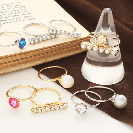 リング台 石座付 ラウンド#1088 ロジウムカラー