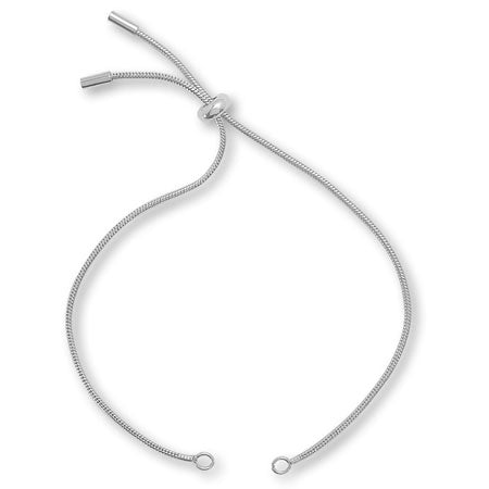 Chain bracelet snake with stopper rhodium color