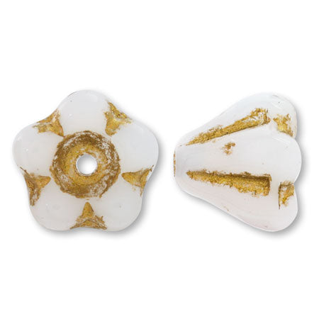 Czech Bellflower 3 White Alabaster/G