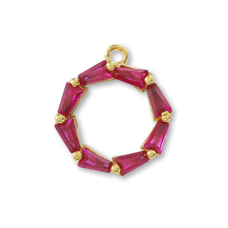 Charm Cubic Zirconia Circle 2 Red/G