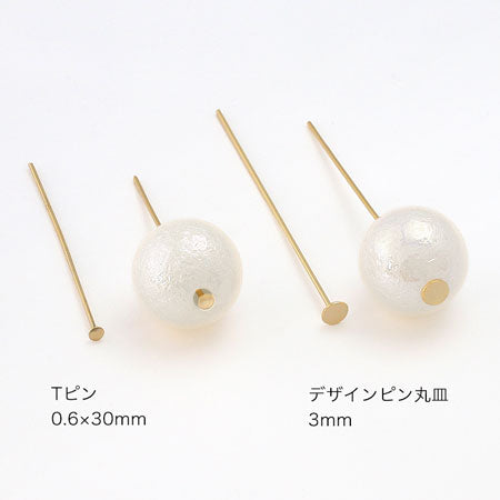 デザインピン 丸皿 3mm ロジウムカラー