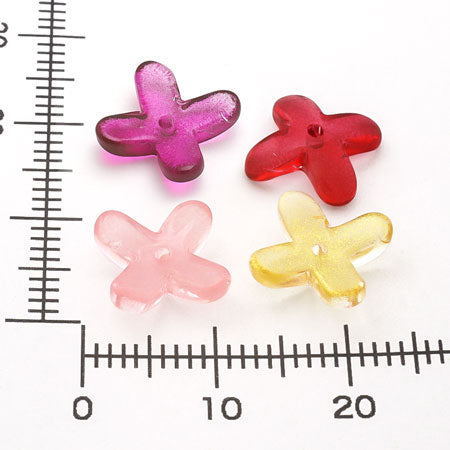 Glass beads 4 petals mix