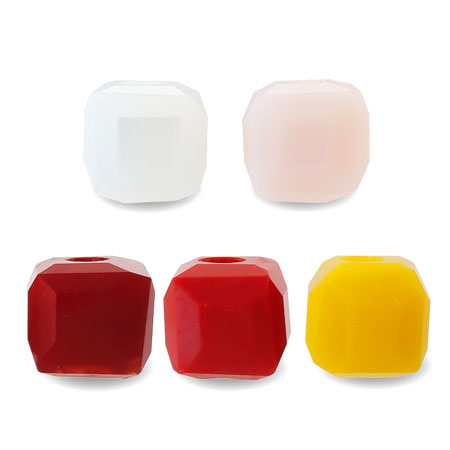 Glass cut beads square opaque mix 1
