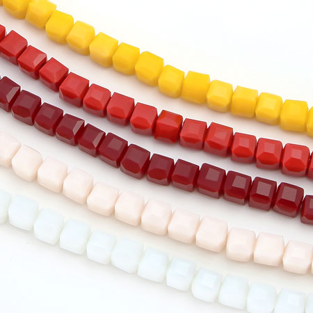 Glass cut beads square opaque mix 1