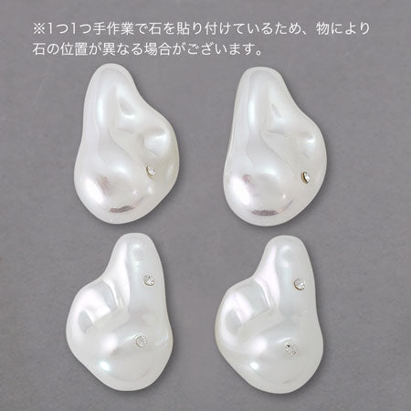 石付樹脂パール バロック4 ホワイトAB/クリスタル