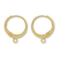 Earrings French hook round gold