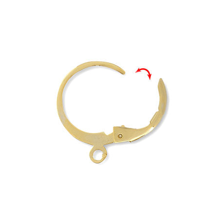 Earrings French hook round rhodium color