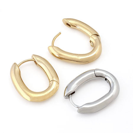 デザインピアス フープ オーバル ゴールド