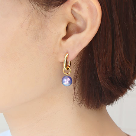 デザインピアス フープ オーバル ゴールド