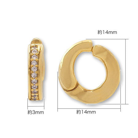 Ear cuff spring type No.1 cubic zirconia/G