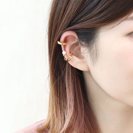 Ear cuff spring type No.1 cubic zirconia/G