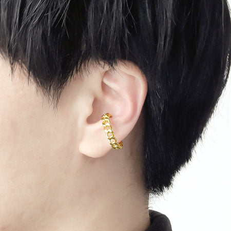 Ring stand (ear cuff) chain 3 rhodium color