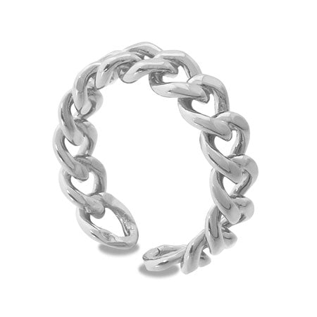 Ring stand (ear cuff) chain 3 rhodium color