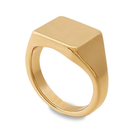Signet ring stand square chocolate/G (with coating)