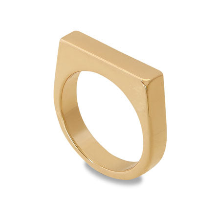 Signet ring stand rectangle chocolate/G (with coating)