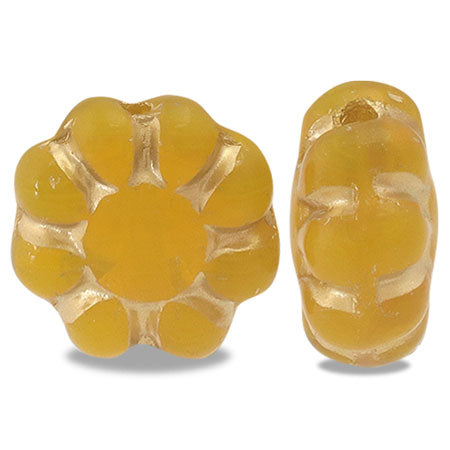 Czech Flower 2 Yellow Opal/G