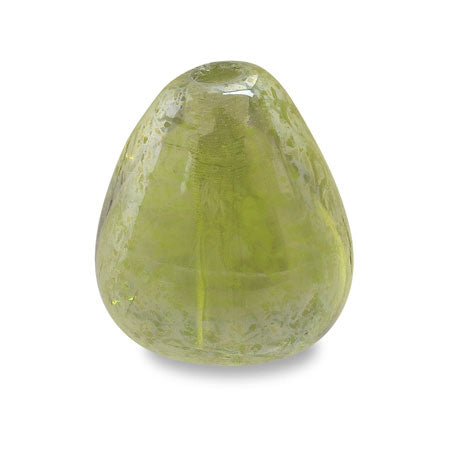 Czech Triangle Drop Olive/White Luster