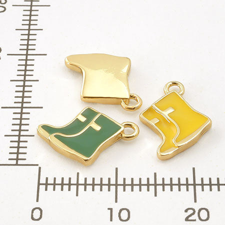 チャーム 長靴 フラット イエロー/G