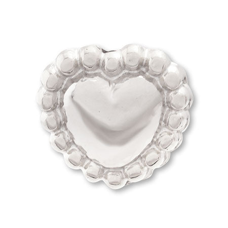 CCB Parts Heart 2 Vertical Hole Rhodium Color