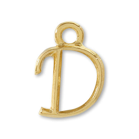 Charm Initial Basic D Gold