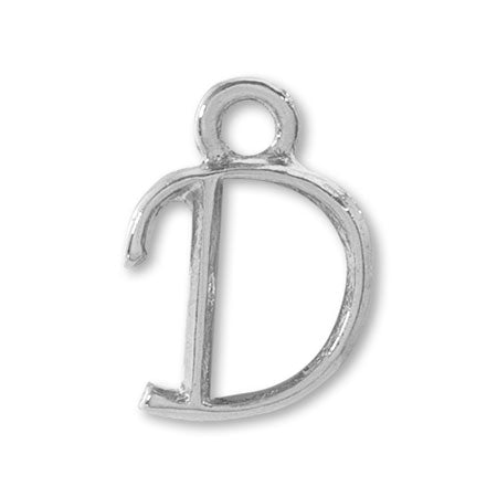 Charm Initial D D rhodium collar