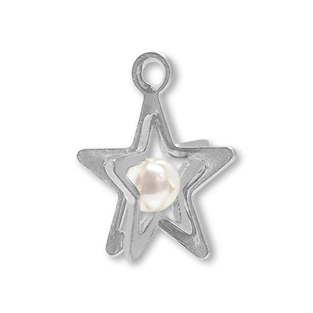 Metal charm T-110 rhodium color