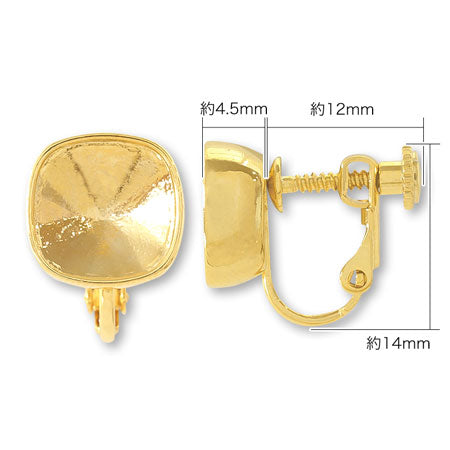 Earrings screw spring stone seat