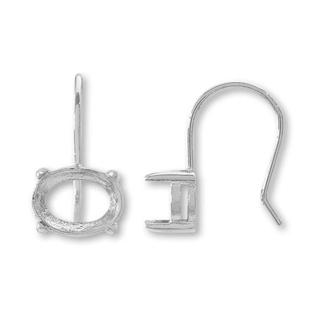 フックピアス 石座付オーバル