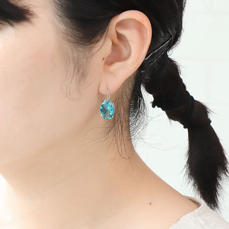 フックピアス 石座付オーバル