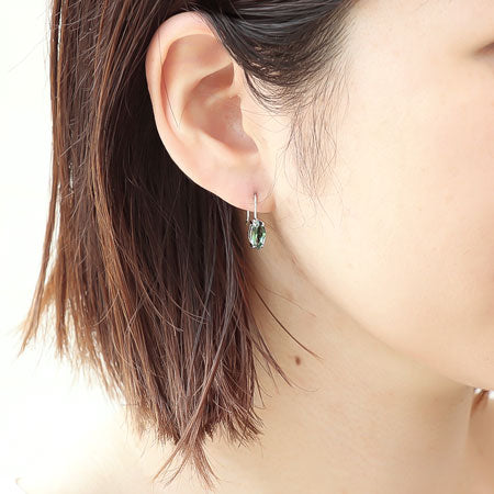Hook earrings Marquise with stone set