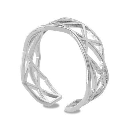 Ring stand Skasi geometric silver plated