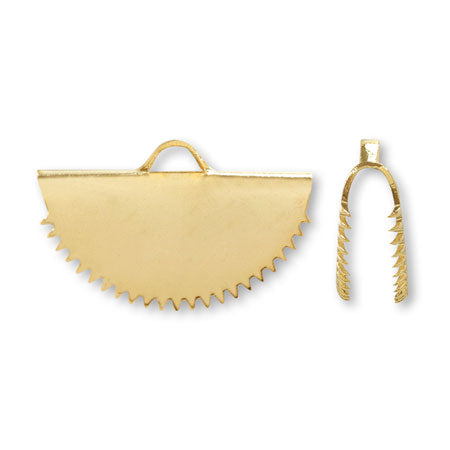 ヒモ留め ハーフラウンド 爪付 ゴールド