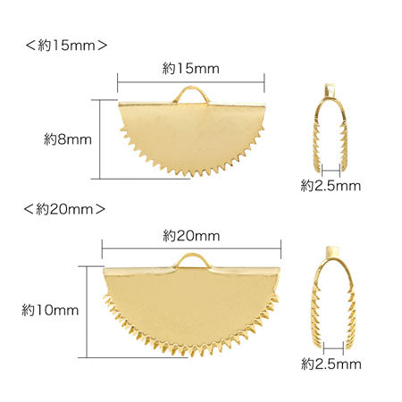 String closure half round with claws rhodium color