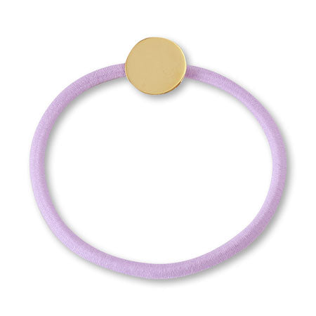 Purple /G with hair, metal, hair, and rubber