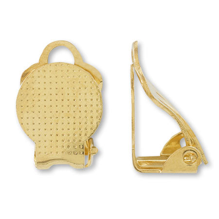 Stainless Steel Earrings Butterfly Spring Round Plate Gold (SUS316L)