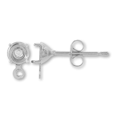 Stainless steel earrings with stone ring