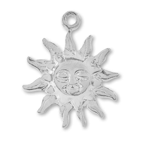 Brass charm, solar rhodium, color.