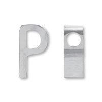 Metal part initials P stainless.