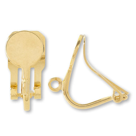 Soft fit earrings with round ring, gold