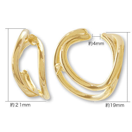 イヤーカフ 芯立付 No.2 ロジウムカラー