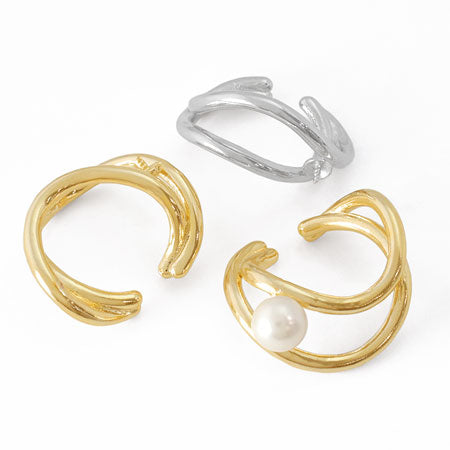 イヤーカフ 芯立付 No.2 ロジウムカラー