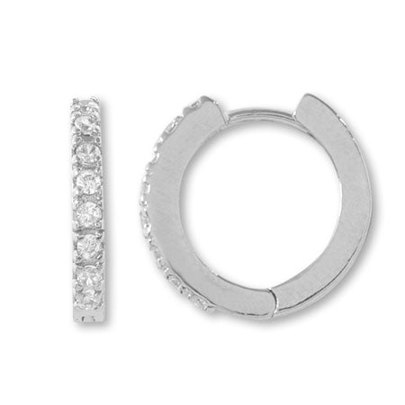 デザインピアス フープラウンド石付 キュービックジルコニア/RC