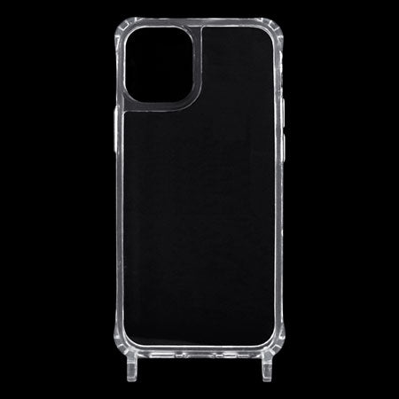 アイフォン12mini 対応ケース リング付 ストラップ用 クリア【アウトレット】