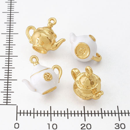 チャーム ティーポット ホワイト/G