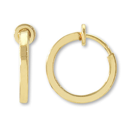 Earrings hoop square wire gold